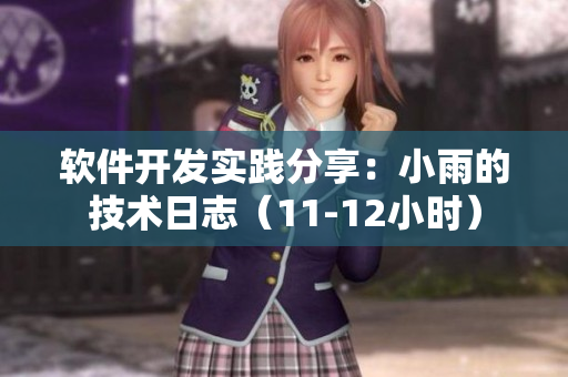 軟件開(kāi)發(fā)實(shí)踐分享：小雨的技術(shù)日志（11-12小時(shí)）