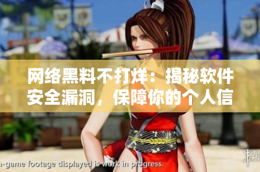 網(wǎng)絡(luò)黑料不打烊：揭秘軟件安全漏洞，保障你的個(gè)人信息安全！