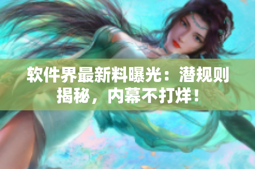 軟件界最新料曝光：潛規(guī)則揭秘，內(nèi)幕不打烊！