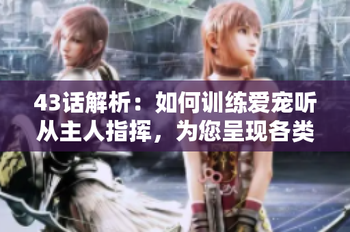 43話解析：如何訓(xùn)練愛寵聽從主人指揮，為您呈現(xiàn)各類網(wǎng)絡(luò)軟件精彩文章！
