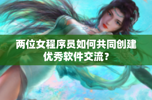 兩位女程序員如何共同創(chuàng)建優(yōu)秀軟件交流？