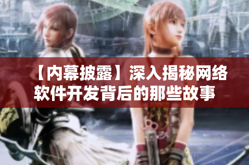 【內(nèi)幕披露】深入揭秘網(wǎng)絡軟件開發(fā)背后的那些故事