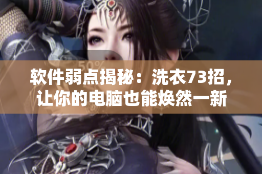 軟件弱點揭秘：洗衣73招，讓你的電腦也能煥然一新