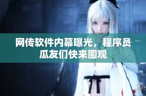 網傳軟件內幕曝光，程序員瓜友們快來圍觀