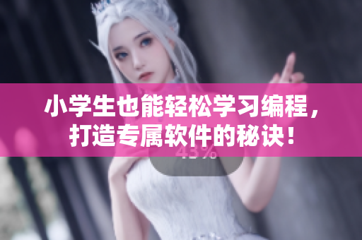 小學(xué)生也能輕松學(xué)習(xí)編程，打造專屬軟件的秘訣！