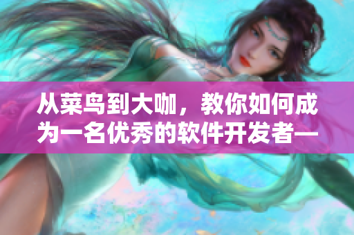 從菜鳥到大咖，教你如何成為一名優(yōu)秀的軟件開發(fā)者——詳解軟件開發(fā)技巧