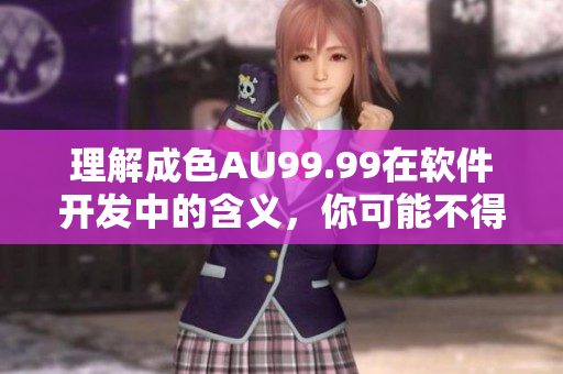 理解成色AU99.99在軟件開發(fā)中的含義，你可能不得不了解的一些基礎(chǔ)知識(shí)