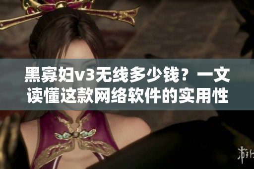 黑寡婦v3無線多少錢？一文讀懂這款網(wǎng)絡(luò)軟件的實(shí)用性！