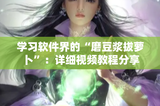 學(xué)習(xí)軟件界的“磨豆?jié){拔蘿卜”：詳細(xì)視頻教程分享