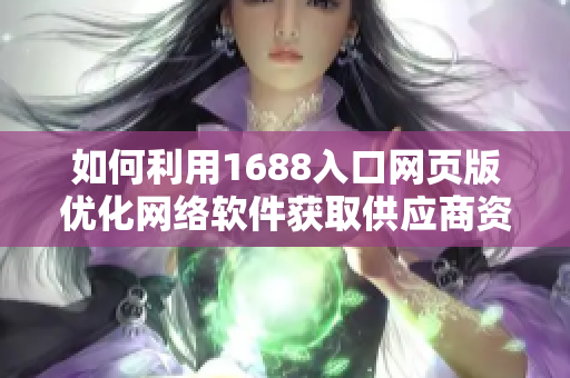 如何利用1688入口網頁版優(yōu)化網絡軟件獲取供應商資源？