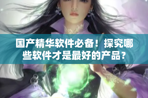 國產(chǎn)精華軟件必備！探究哪些軟件才是最好的產(chǎn)品？