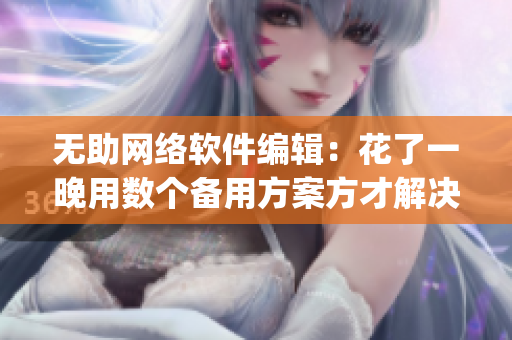 無助網(wǎng)絡(luò)軟件編輯：花了一晚用數(shù)個(gè)備用方案方才解決軟件Bug