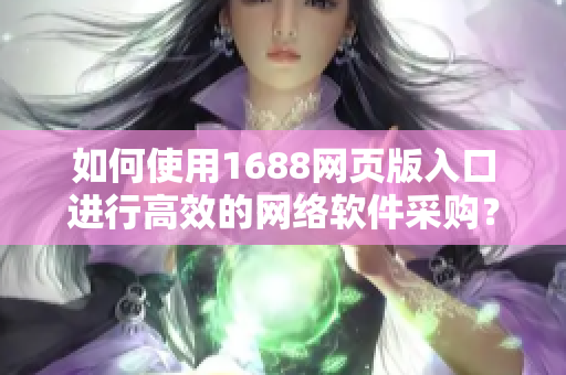 如何使用1688網頁版入口進行高效的網絡軟件采購？