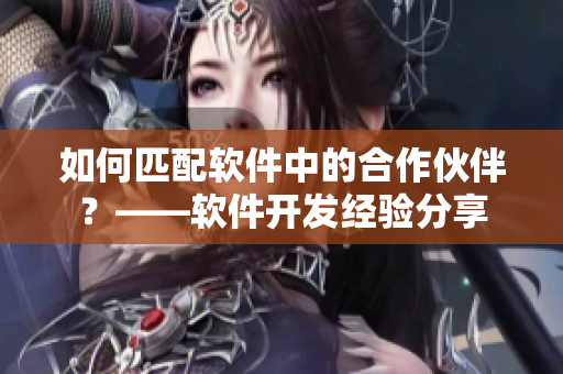 如何匹配軟件中的合作伙伴？——軟件開發(fā)經(jīng)驗(yàn)分享