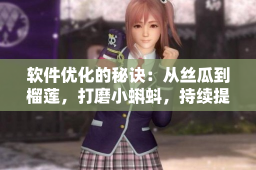 軟件優(yōu)化的秘訣：從絲瓜到榴蓮，打磨小蝌蚪，持續(xù)提升櫻桃般的用戶體驗