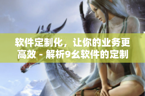 軟件定制化，讓你的業(yè)務(wù)更高效 - 解析9幺軟件的定制化特點(diǎn)和優(yōu)勢(shì)