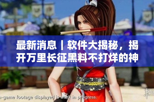 最新消息｜軟件大揭秘，揭開萬里長征黑料不打烊的神秘面紗