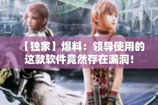 【獨(dú)家】爆料：領(lǐng)導(dǎo)使用的這款軟件竟然存在漏洞！