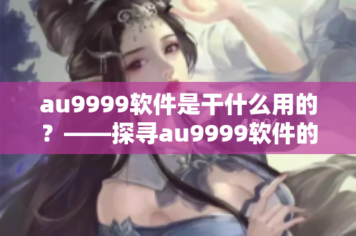 au9999軟件是干什么用的？——探尋au9999軟件的具體功能