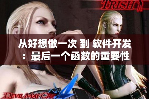 從好想做一次 到 軟件開發(fā)：最后一個(gè)函數(shù)的重要性