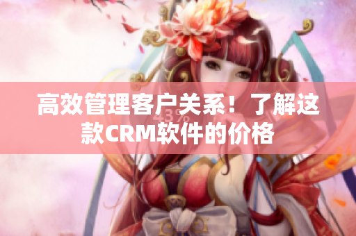 高效管理客戶關(guān)系！了解這款CRM軟件的價格
