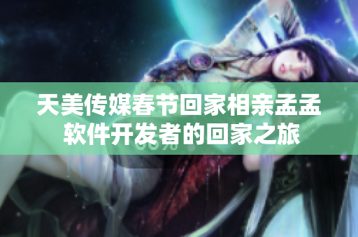 天美傳媒春節(jié)回家相親孟孟 軟件開發(fā)者的回家之旅