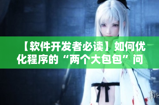 【軟件開發(fā)者必讀】如何優(yōu)化程序的“兩個大包包”問題？