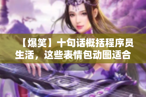 【爆笑】十句話概括程序員生活，這些表情包動圖適合你發(fā)給同行！