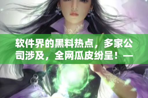 軟件界的黑料熱點(diǎn)，多家公司涉及，全網(wǎng)瓜皮紛呈！——軟件圈曝光風(fēng)波