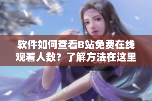 軟件如何查看B站免費(fèi)在線觀看人數(shù)？了解方法在這里