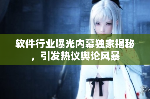 軟件行業(yè)曝光內(nèi)幕獨(dú)家揭秘，引發(fā)熱議輿論風(fēng)暴