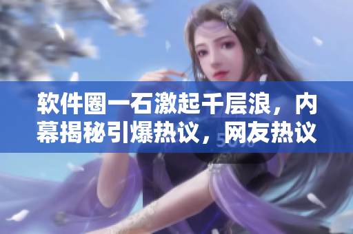 軟件圈一石激起千層浪，內(nèi)幕揭秘引爆熱議，網(wǎng)友熱議瓜分黑料秘聞