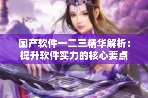 國產(chǎn)軟件一二三精華解析：提升軟件實力的核心要點
