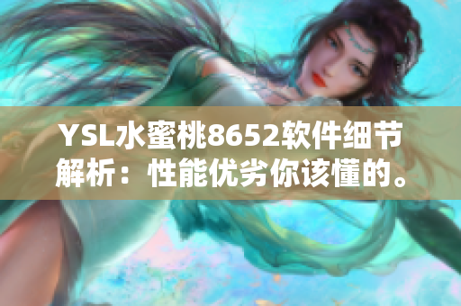 YSL水蜜桃8652軟件細(xì)節(jié)解析：性能優(yōu)劣你該懂的。