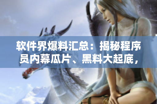 軟件界爆料匯總：揭秘程序員內(nèi)幕瓜片、黑料大起底，攜手萬里跋涉巨作