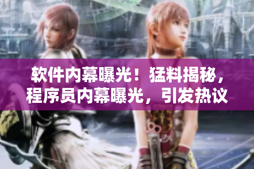 軟件內(nèi)幕曝光！猛料揭秘，程序員內(nèi)幕曝光，引發(fā)熱議