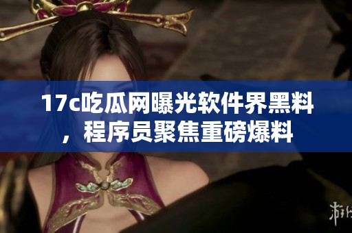 17c吃瓜網(wǎng)曝光軟件界黑料，程序員聚焦重磅爆料