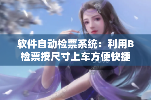 軟件自動檢票系統(tǒng)：利用B檢票按尺寸上車方便快捷