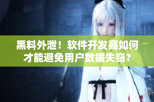 黑料外泄！軟件開發(fā)商如何才能避免用戶數(shù)據(jù)失竊？