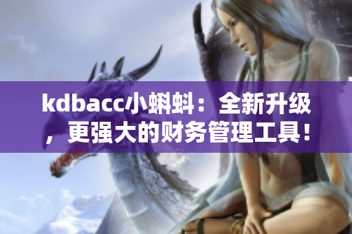 kdbacc小蝌蚪：全新升級，更強大的財務管理工具！