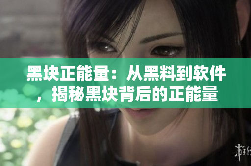 黑塊正能量：從黑料到軟件，揭秘黑塊背后的正能量