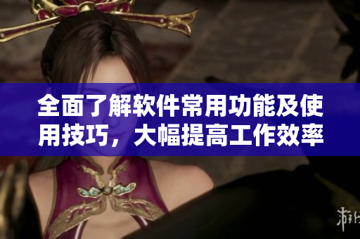 全面了解軟件常用功能及使用技巧，大幅提高工作效率