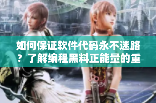 如何保證軟件代碼永不迷路？了解編程黑料正能量的重要性