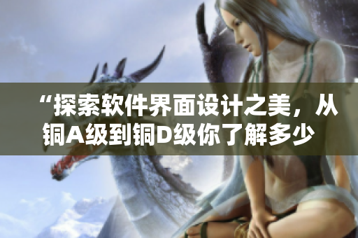 “探索軟件界面設(shè)計(jì)之美，從銅A級到銅D級你了解多少？”